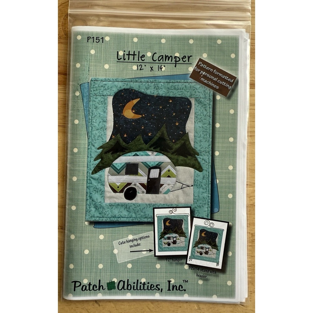 Little Camper Pattern by Patch Abilities Night Sky Fits 12" Hanger Not Included